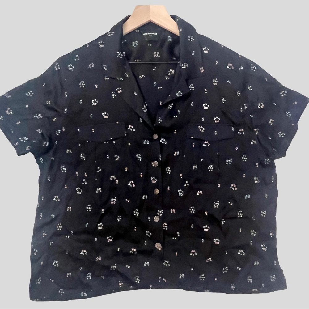 The Kooples 100% Silk Button Up Blouse Size 3 L - Read Flaws
